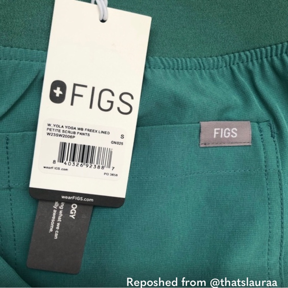 NWT Figs Eucalyptus Lined Yola Skinny Scrub Pants